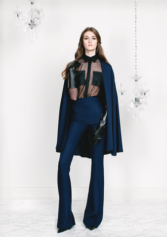 SHEER GOWN WITH APPLIQUE