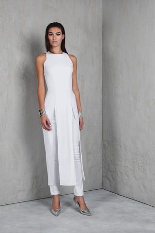 SHEER GOWN WITH APPLIQUE